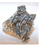 DELUXE WRAPED TYED CROSS SILVER BIKER RING BR231 mens RINGS jewelry NEW ... - £9.70 GBP