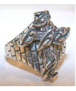 DELUXE WRAPED TYED CROSS SILVER BIKER RING BR231 mens RINGS jewelry NEW ... - $16.93 CAD