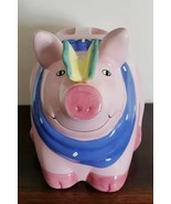 Vintage CoCo Dowley Brand PIG with Butterfly on Nose Cookie Jar PINK Cer... - $102.13 CAD