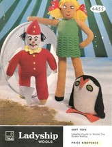 Vintage knitting pattern for Cute knitted doll and toys. Ladyship 4455. PDF - $3.00