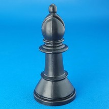 1981 Whitman Chess Bishop Black Hollow Plastic Replacement Game Piece 4833-22 - $3.70