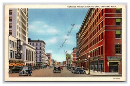 Genesee Avenue Street View Saginaw Michigan MI UNP Linen Postcard V20 - £3.90 GBP