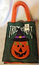 Mission Gallery Halloween Felt Trick or Treat Tote Bag Jack-O-Lantern - £4.70 GBP