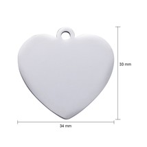5pcs 304 Stainless Steel Heart Pendants Blank Stamping Tags Manual Polishing 33x - £22.10 GBP