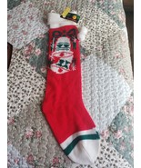 Christmas X-Long 22 in. Stocking Knit With Pom Pom Cuff Rennocknit Sock New - $9.89
