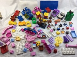 6 Lb LEGO Duplo Bricks Special Pieces People Zoo Animals Cars Lot - £35.22 GBP