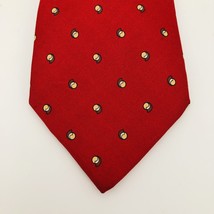 Red with Yellow Dots 100% Silk Necktie Filenes Made in Italy 56 inch - £11.73 GBP