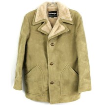 VTG 1970s Stratojac Faux Suede Sherpa Coat Tan Heavy Western Once Upon T... - $133.65