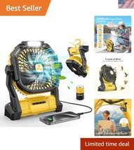 Quiet Cordless Fan with 4 Speeds &amp; Bright LED Light - Ideal for Camping ... - $45.00