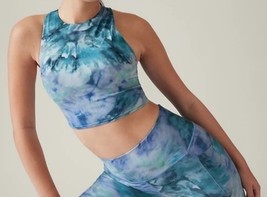 Athleta 531127 Conscious Crop Printed A-C Top Solarize Chrome Blue Women... - $19.59
