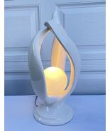 VINTAGE MID-CENTURY MODERN LAMP LARGE 22&quot; RETRO CERAMIC - $334.12