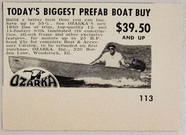 1959 Print Ad Ozarka Prefab Boats Build It Yourself Woodstock,Illinois - £5.60 GBP