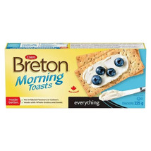 4 Boxes of Breton Dare Morning Toasts Everything Crackers 225g -Free Shipping - £22.91 GBP