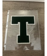 Vintage early Sew On Jacket Sweater Letterman Patch Letter T Green and W... - $12.00