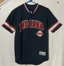 Cleveland Indians Navy Team Issue Authentic Vintage Jersey youth L  TRUE... - £14.70 GBP