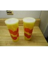 tupperware tumblers with lids set of 2 polka-dot tumblers with size G lids - £9.92 GBP