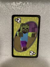 1 Minecraft Uno Replacement Green +2 Zombie SINGLE CARD ONLY *Pre-Owned/... - $7.99