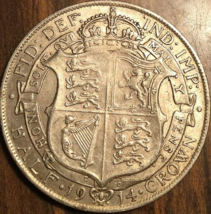 1914 Uk Gb Great Britain Silver Half Crown Coin - £23.06 GBP