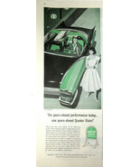 Vintage Print Ad 1956 Quaker State Motor Oil Green Ford Mystere Woman Ma... - £7.84 GBP