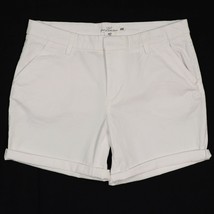 H&amp;M LOGG Womens Cuffed Chino Shorts sz 8 White Stretch Walking H &amp; M L.O.G.G NEW - £14.02 GBP