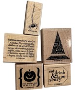 Stampin Up! Eat Drink and Be Scary Halloween-Themed Wood Rubber Stamps - $13.16 CAD