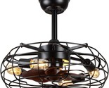 Asyko 20-Inch Caged Ceiling Fan With Lights And Remote Control, Small In... - $129.95