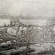 Williamsport Bridge 1889 Johnstown Flood Victorian Print Pennsylvania DW... - £19.53 GBP