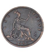 1887 Great Britain Penny  (VF+) Very Fine Plus Condition KM# 755 - $1,262.32 MXN