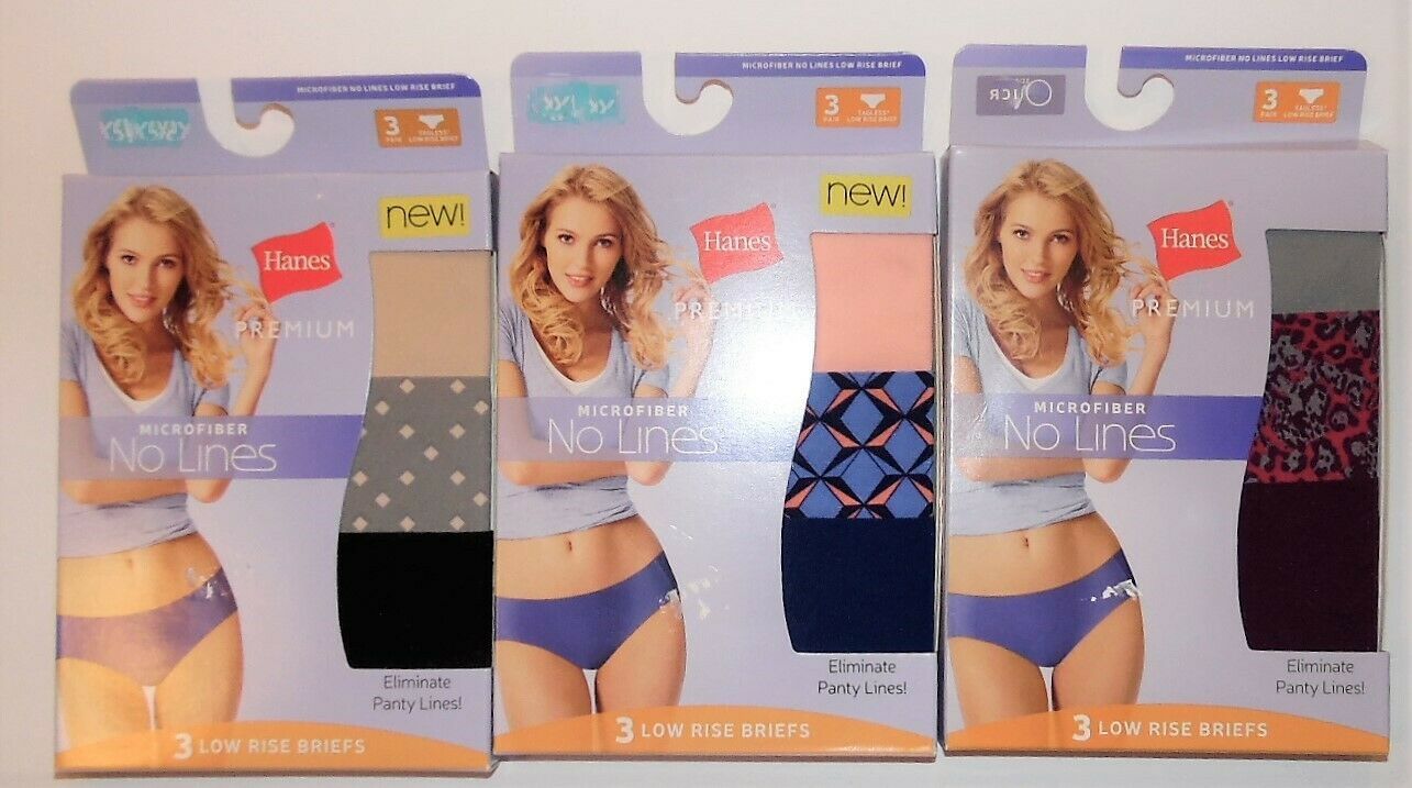 Hanes Womens Microfiber No Lines Low Rise Underwear Size 7, 8 and 9 NWT