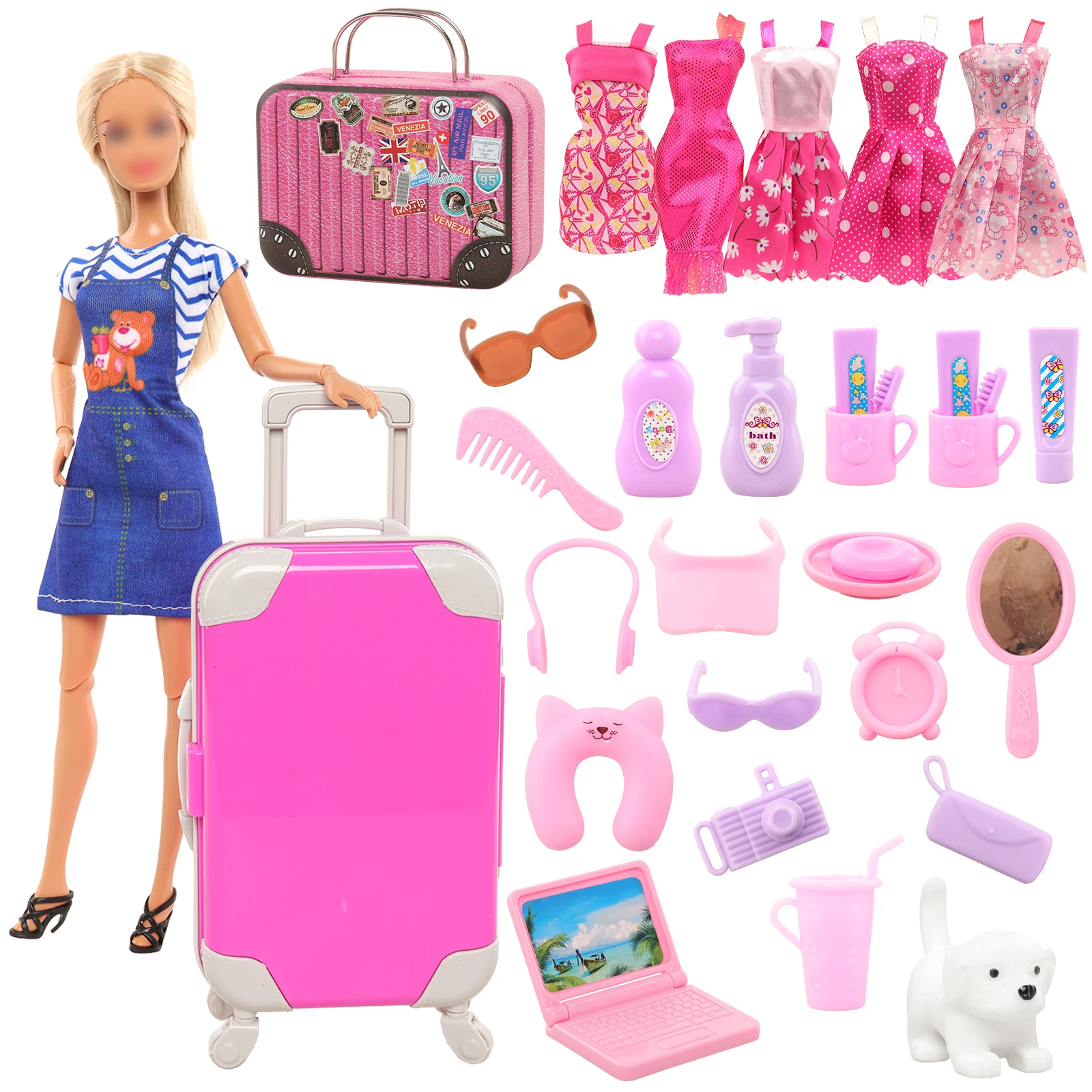 BARWA 30 Pcs 11.5 Inch Travel Furniture Fashion For Barbie Clothes and - £16.93 GBP