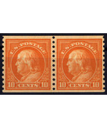 US 497 MNH XF 10c org yel Franklin Rotary perf 10 coil pair ZAYIX 0424MA... - £94.36 GBP