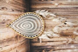 Bohemian Chic Hand Woven Rattan Macrame Dream Catcher Feathers Boho Wall... - $1,027.08 MXN