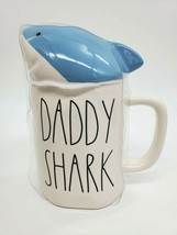 Rae Dunn Daddy Shark Coffee Mug W Lid #181 By Magenta Glossy White  NEW - £13.30 GBP