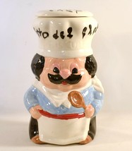 Italian Fat Chef Cuisto des Chef Ceramic Cookie Jar Canister Home Decor - £15.84 GBP