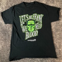 Vintage Frankenstein Shirt Size Medium Unisex Lets Be Frank We Need Blood - £11.94 GBP