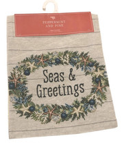 Table Runner Christmas Wreath Tapestry 13x72&quot; Seas &amp; Greeting Nautical B... - $29.21