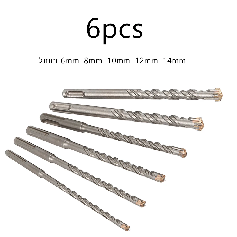6 Pcs/sets 160mm Hammer Drill Bit Sets for Reinforced Concrete, Masonry, Marble, - £220.04 GBP