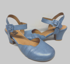 MIZ MOOZ WOMEN&#39;S   LEATHER  HEELED SHOES BLUE 37EU / 7US  # K-62 - $94.05