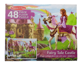 Childrens Floor Puzzle Fairy Tale Castle 48 Piece Melissa &amp; Doug Easy Clean New - £18.52 GBP