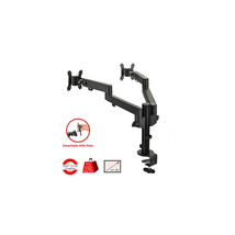 Siig CE-MT3E11-S1 MULTI-ANGLE Dual Pole Arm Monitor Desk Mount - £151.18 GBP