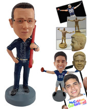 Personalized Bobblehead Super strong worker holding a huge adjustable wrench - C - £71.39 GBP
