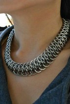 Beautiful Chainmail Aluminum Butted Women Collar x-mas, new year, valentine gift - £33.06 GBP+