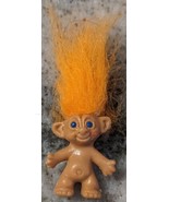 Vintage Russ Good Luck Mini Troll - 1 1/2&quot; Russ Troll  Doll w Orange Hair - £7.05 GBP