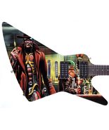 Guitar Skin Axe Wrap Reskin Oversize Explorer Iron Maiden Somewhere in T... - $75.19