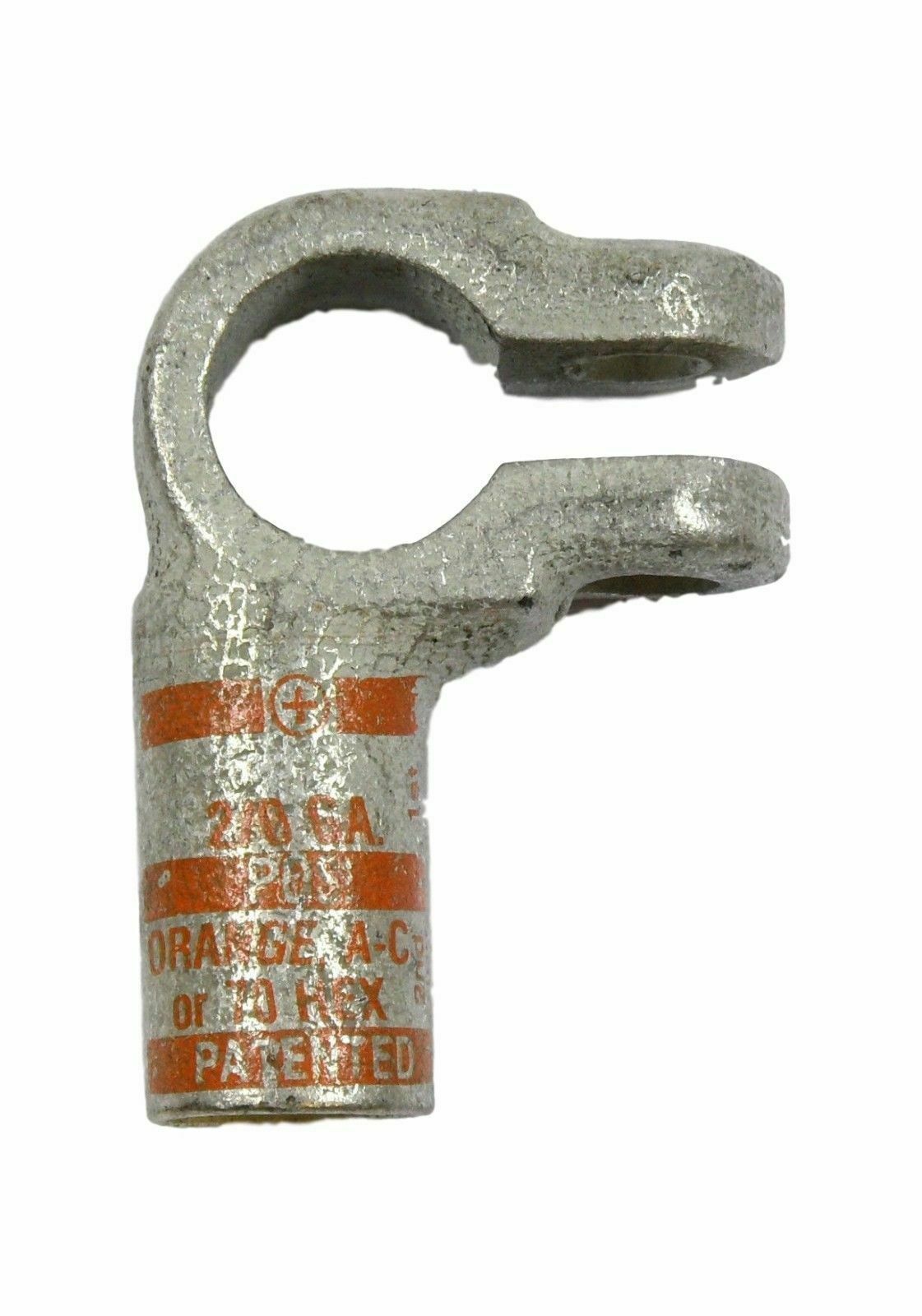 Positive Orange Battery Terminal 2/0 Gauge Right Angle 2 GA A-C or 70 HE... - $19.95