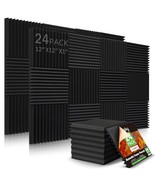24 Pack Acoustic Panels, 1&quot; X 12&quot; X 12&quot; Acoustic Foam Panels, Sound Proo... - £36.35 GBP