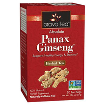 Bravo Herbal Tea Absolute Panax Ginseng 20 Tea Bags Energy &amp; Stamina NO GMO - £5.43 GBP