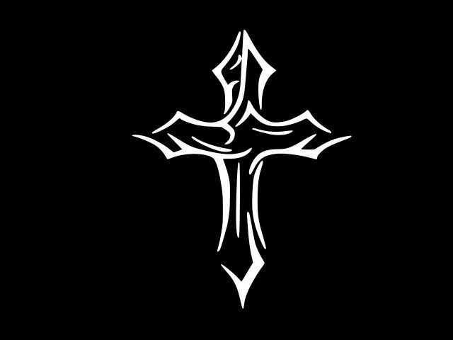 Crucifix Tribal Cross Thin Vinyl Decal Car Sticker Wall Truck CHOOSE SIZ... - $3.13+