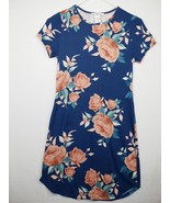 Vintage Love Spell Mini Dress Size S Blue Floral Pink Roses - £31.31 GBP