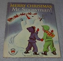 Vintage Children&#39;s Wonder Book Merry Christmas Mr. Snowman No 818 - £5.61 GBP